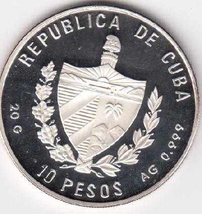 Beschrijving: 10 Pesos COLOURED FOKKER I
